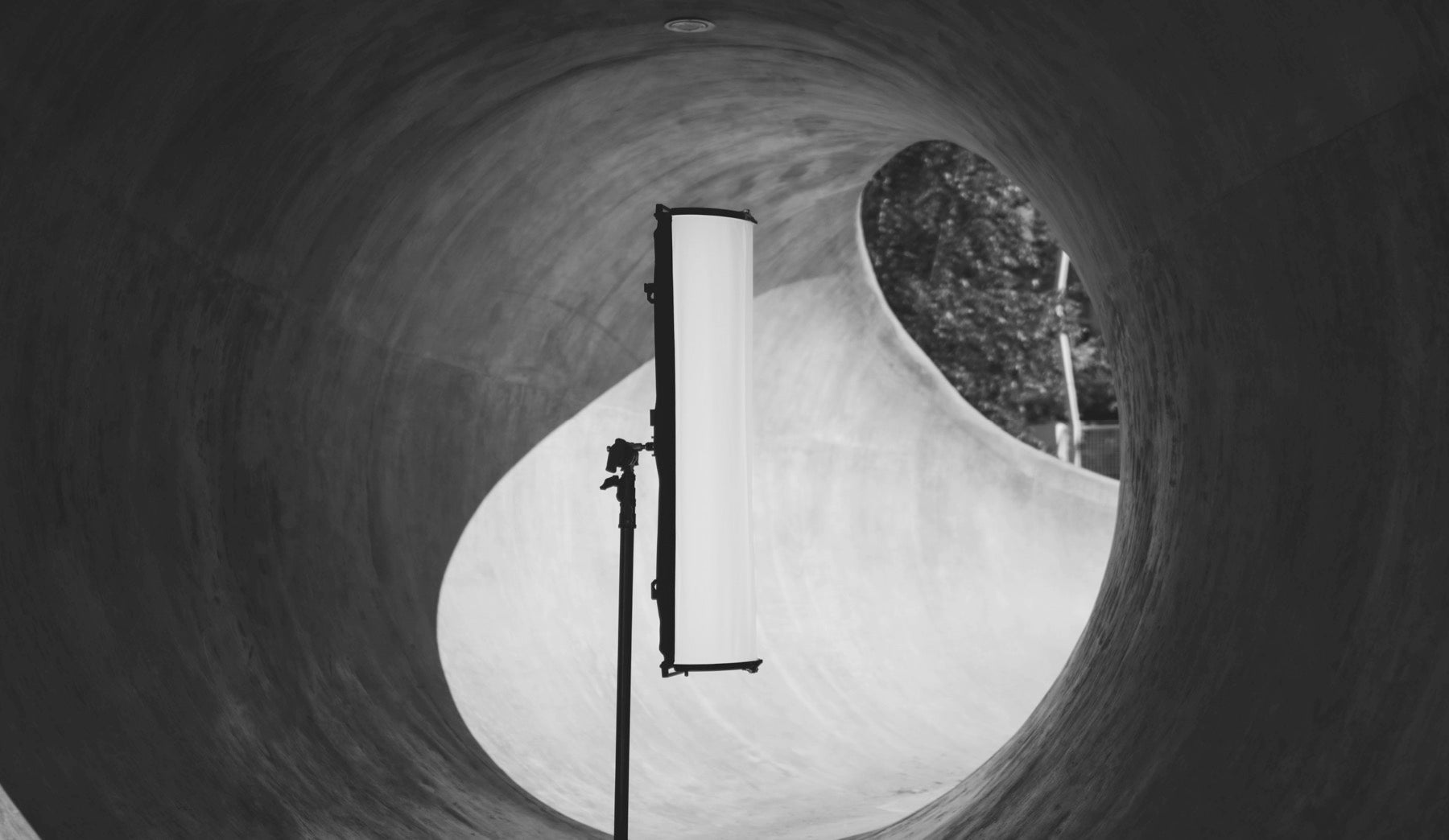 Ellar lantern on an Astera tube in a concrete halfpipe